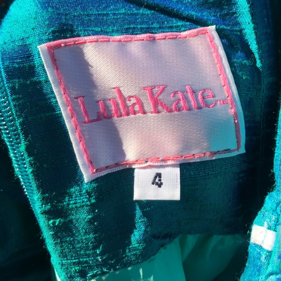 Lula Kate Dupioni Silk Jade Green Strapless Dress size 4 - Picture 6 of 9